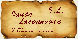 Vanja Lacmanović vizit kartica